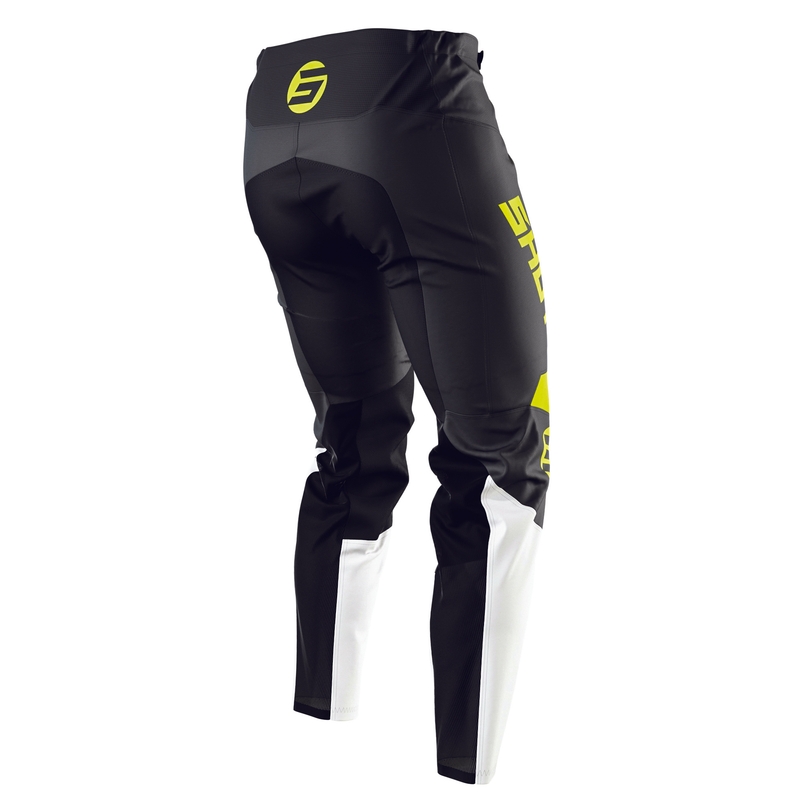 Kinder Motocross Hose Shot Devo Storm schwarz-weiß-fluo gelb Ausverkauf
