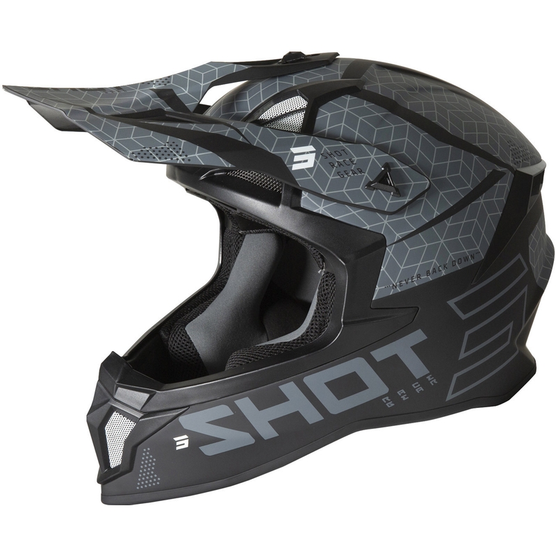 Motocross Helm Shot Lite Core schwarz-grau Ausverkauf