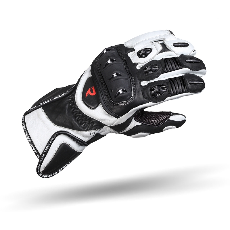 Motorradhandschuhe Street Racer Virus schwarz und weiß - Qualität II