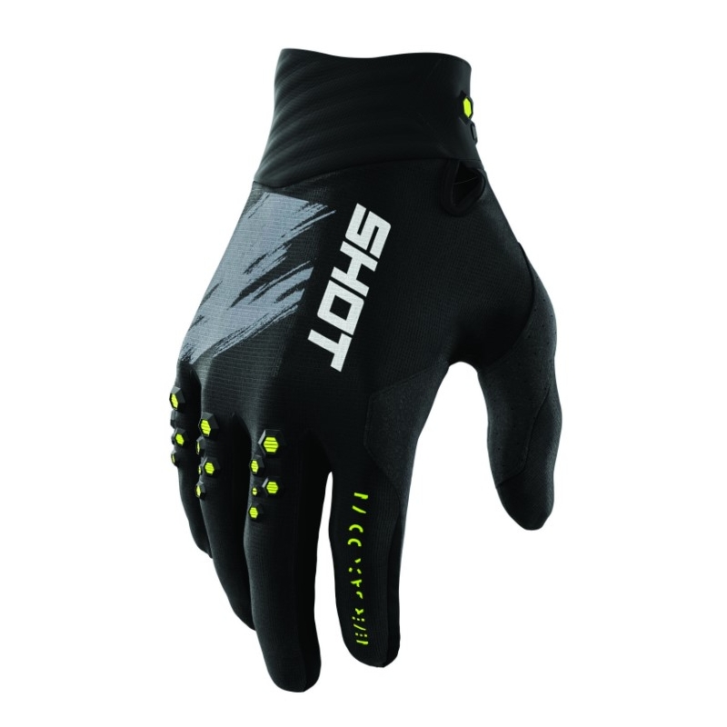 Motocross-Handschuhe Shot Contact Draw schwarz-fluo gelb