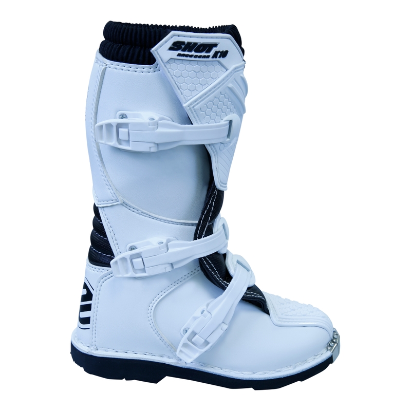Kinder-Motorradstiefel Shot K10 Weiß Ausverkauf
