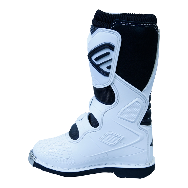 Kinder-Motorradstiefel Shot K10 Weiß Ausverkauf