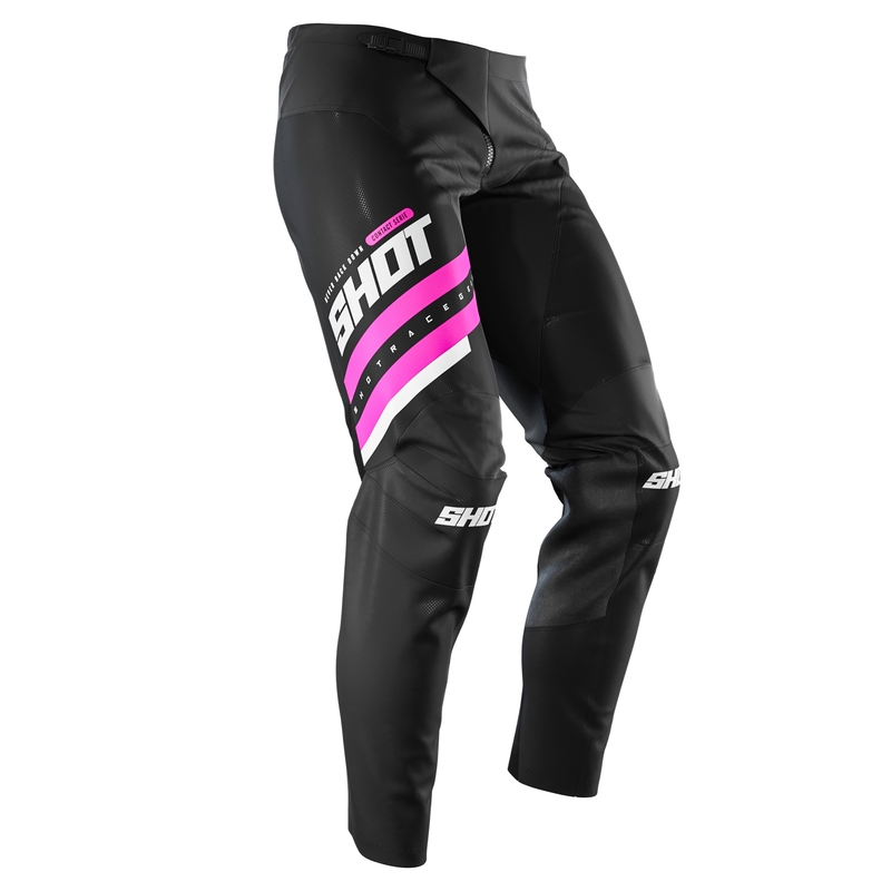Motocross-Hose Shot Contact Glänzend schwarz und rosa