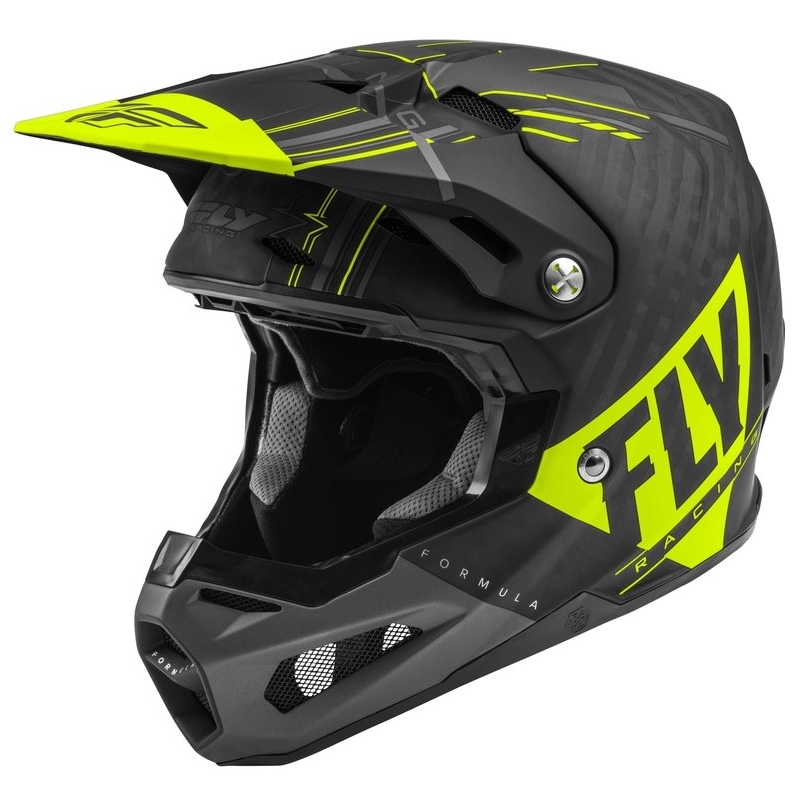 Motocross-Helm FLY Racing Formula Vector schwarz-grau-fluo gelb
