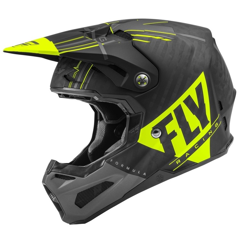 Motocross-Helm FLY Racing Formula Vector schwarz-grau-fluo gelb