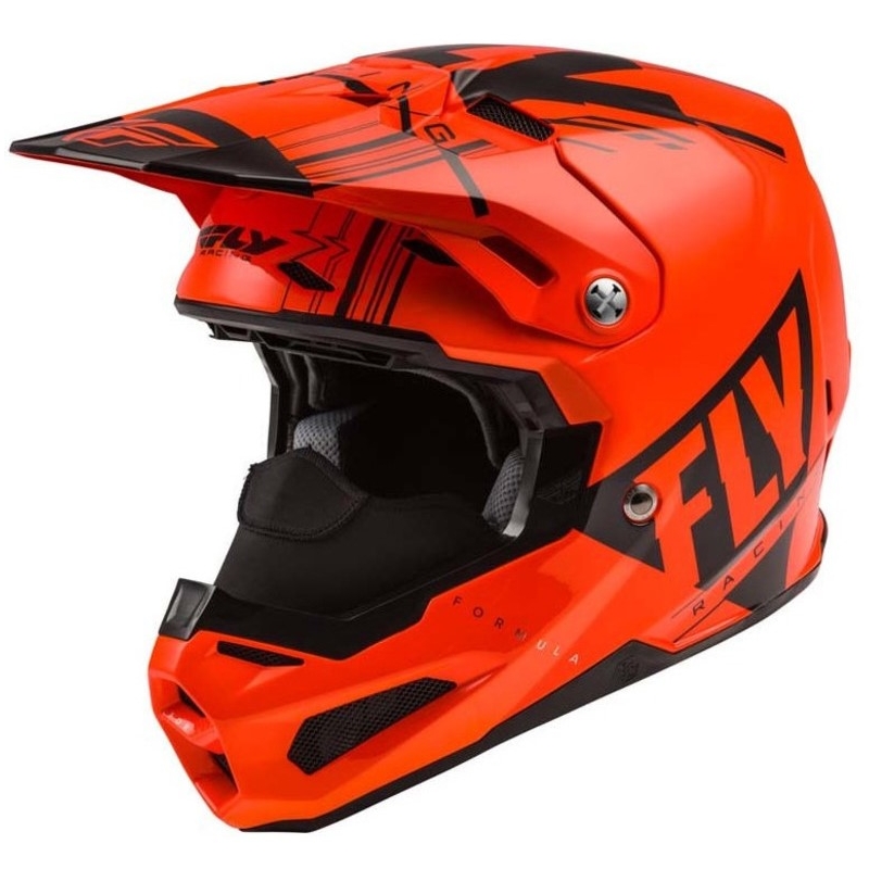 Motocross Helm FLY Racing Formula Vector schwarz-fluor orange