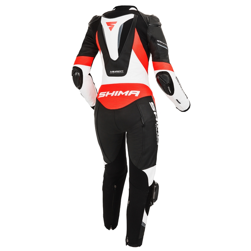 Damen-Einteiler Shima Miura RS weiß-schwarz-fluorrot