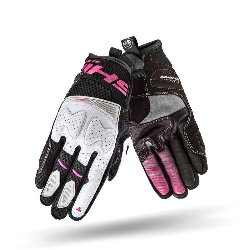Shima Blaze Motorradhandschuhe für Frauen in Schwarz, Weiß und Rosa Ausverkauf