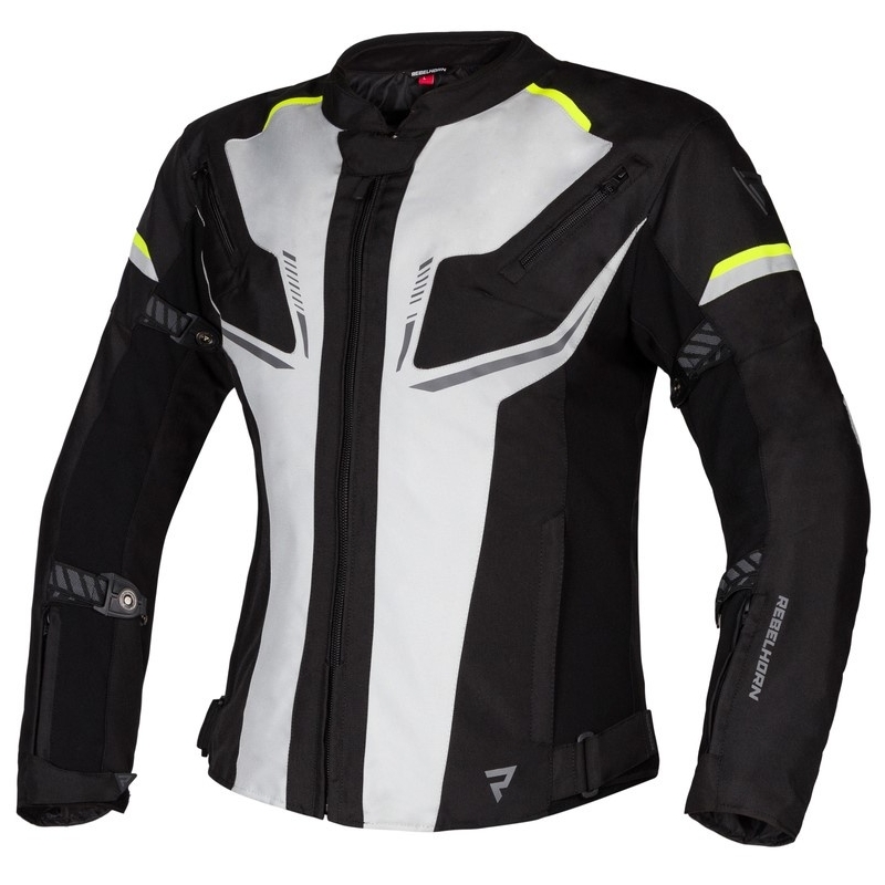 Women's Rebelhorn Blast Grau-Schwarz-Fluo Gelb Motorradjacke Ausverkauf