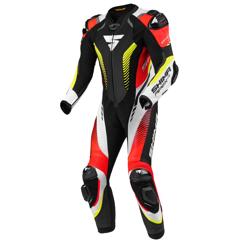 Einteiliger Overall Shima Apex RS schwarz-weiß-rot-fluorgelb Ausverkauf