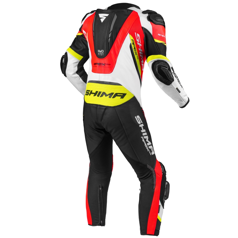 Einteiliger Overall Shima Apex RS schwarz-weiß-rot-fluorgelb Ausverkauf