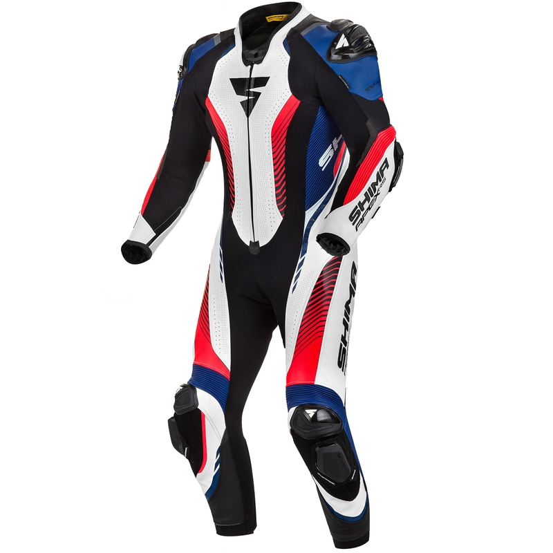 Einteilige Latzhose Shima Apex RS schwarz-weiß-blau-fluorrot sale Ausverkauf