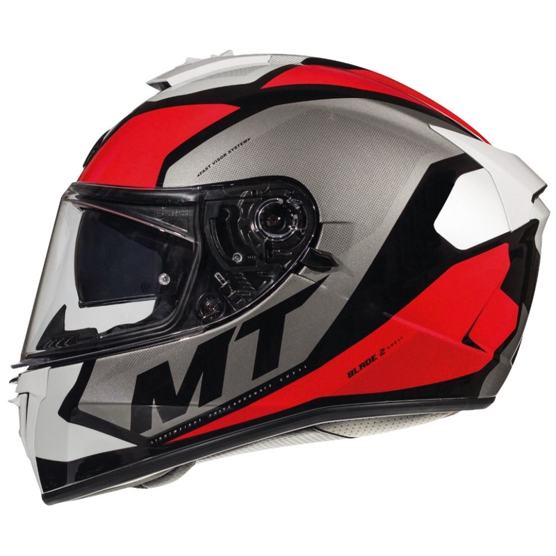 MT Blade 2 SV Trick schwarz-grau-roter Integral-Motorradhelm - Klasse II