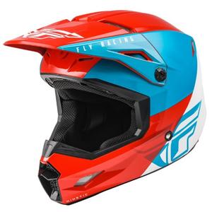 Motocross Helm FLY Racing Kinetic Straight rot-weiß-blau