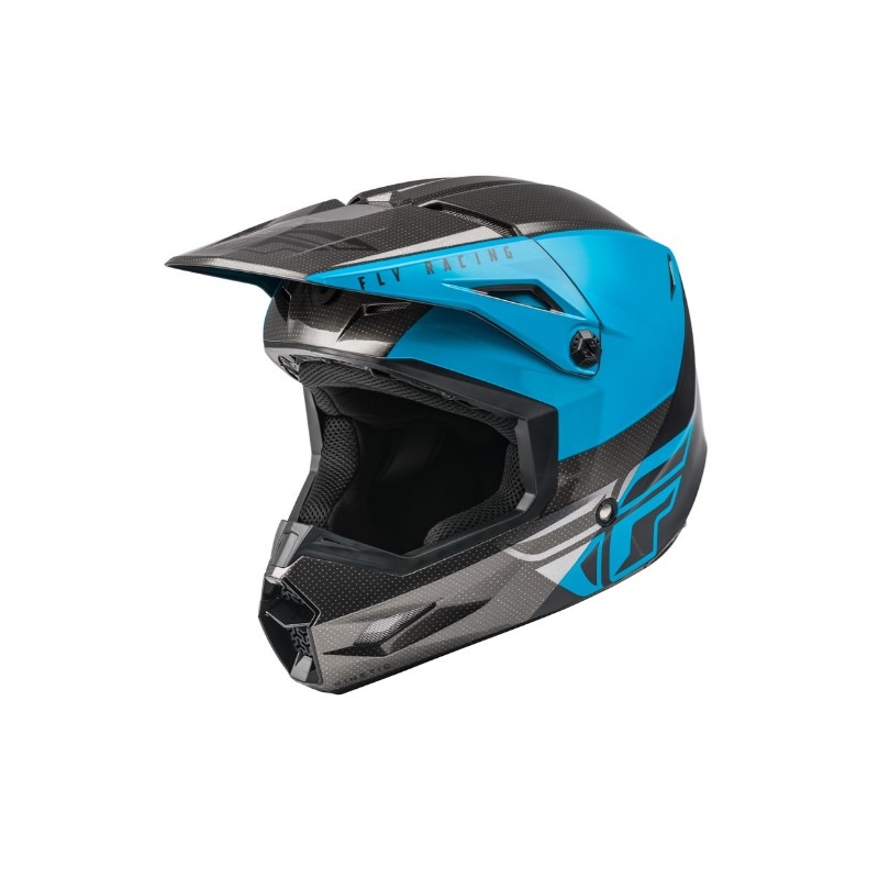 Motocross Helm FLY Racing Kinetic Straight blau-grau-schwarz
