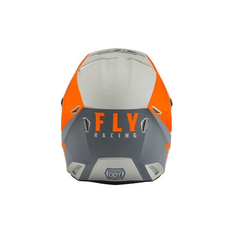 Motocross Helm FLY Racing Kinetic Straight orange-grau Ausverkauf