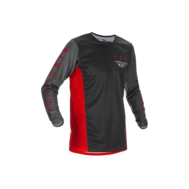 Motocross Trikot FLY Racing Kinetic K121 2021 rot-grau-schwarz Ausverkauf