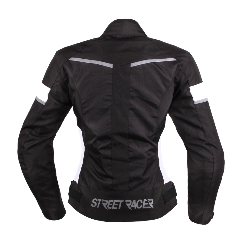 Damen Motorradjacke Street Racer Betty schwarz und weiß - II. Qualität