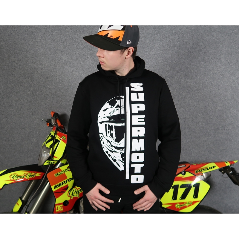 Herren-Kapuzenpullover SUPERMOTO schwarz