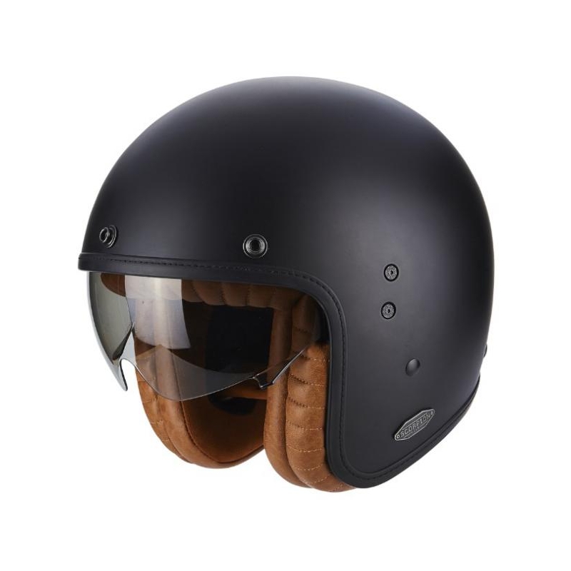Offener Motorradhelm Scorpion Belfast Luxe Schwarz Ausverkauf