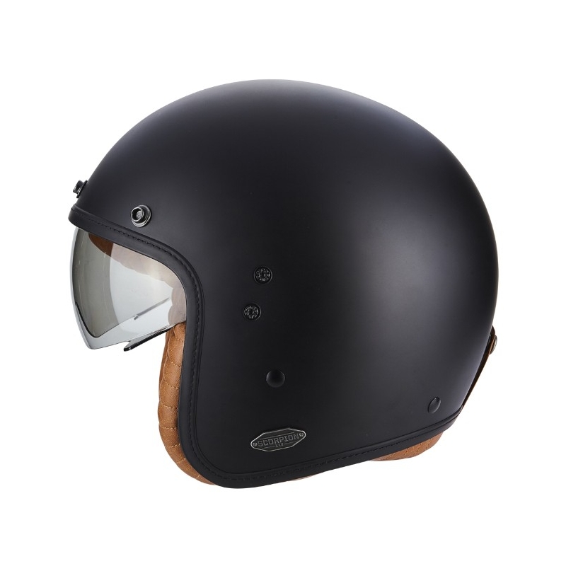 Offener Motorradhelm Scorpion Belfast Luxe Schwarz Ausverkauf