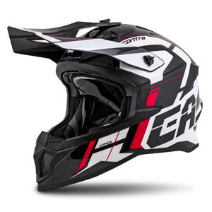 Motocross Helm Cassida Cross Pro II Contra weiß-rot-schwarz