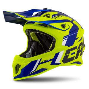 Motocross Helm Cassida Cross Pro II Contra fluo gelb-blau-weiß