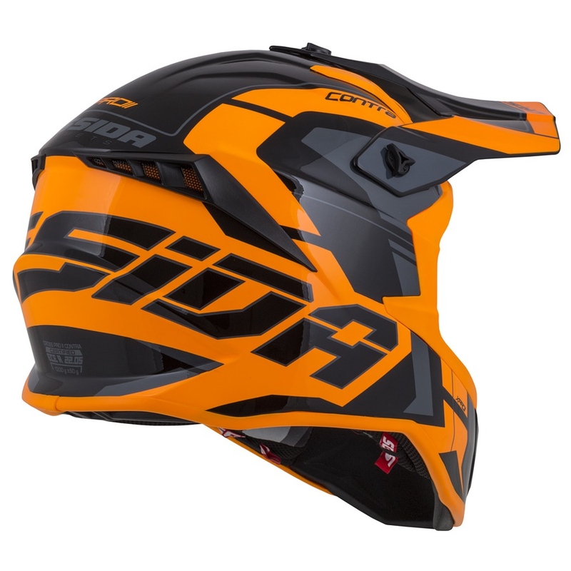 Cassida Cross Pro II Contra Motocross-Helm orange-schwarz-grau