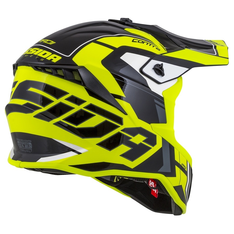 Cassida Cross Pro II Contra fluo gelb-grau-schwarz Motocross Helm