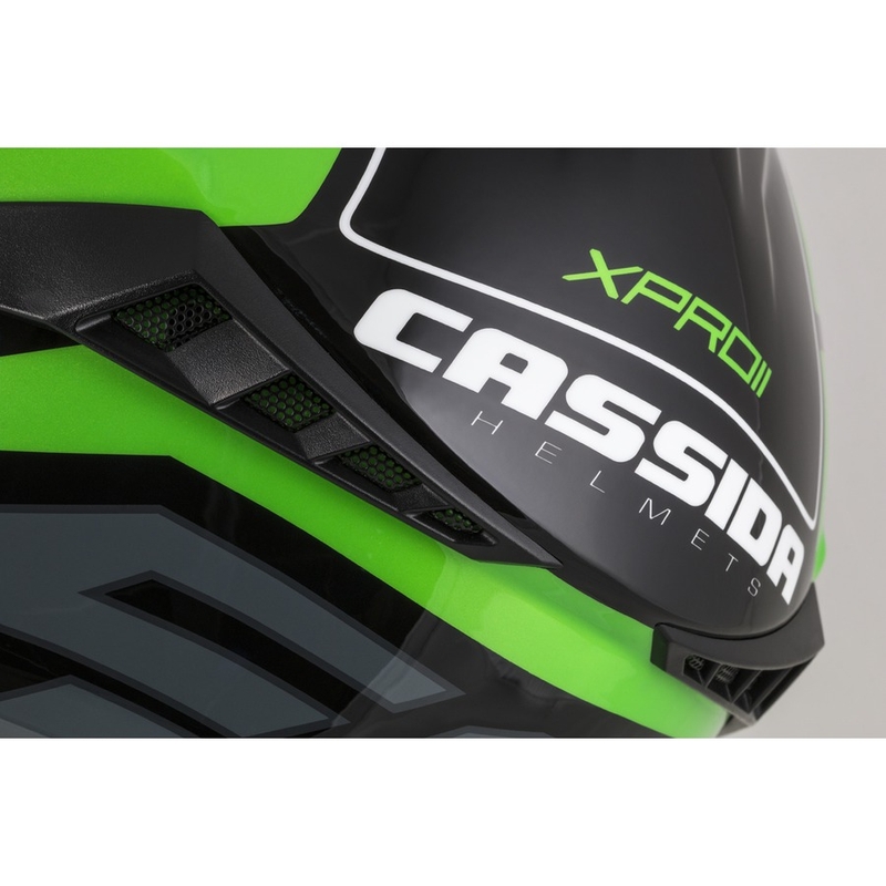Cassida Cross Pro II Contra Motocross-Helm schwarz-grau-weiß-grün