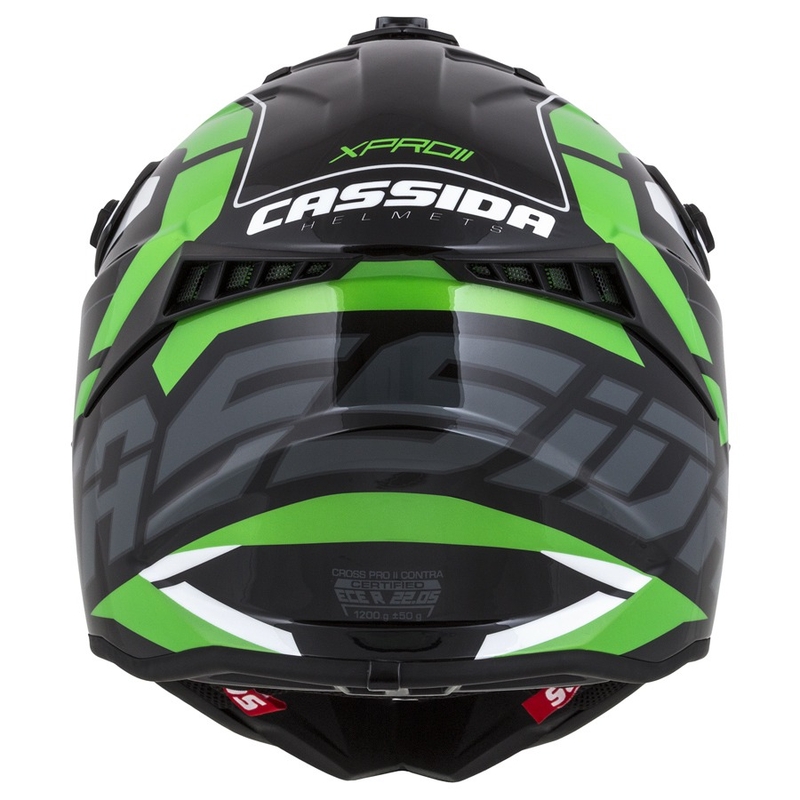Cassida Cross Pro II Contra Motocross-Helm schwarz-grau-weiß-grün