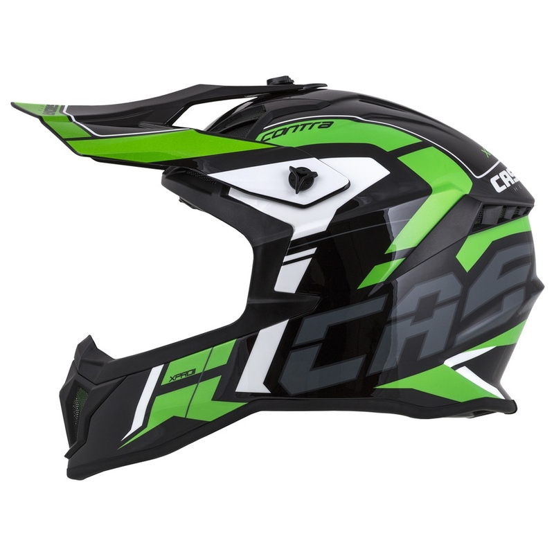 Cassida Cross Pro II Contra Motocross-Helm schwarz-grau-weiß-grün
