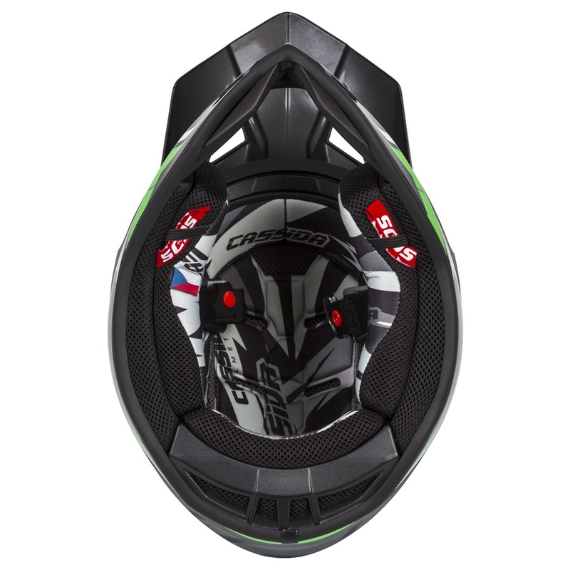 Cassida Cross Pro II Contra Motocross-Helm schwarz-grau-weiß-grün