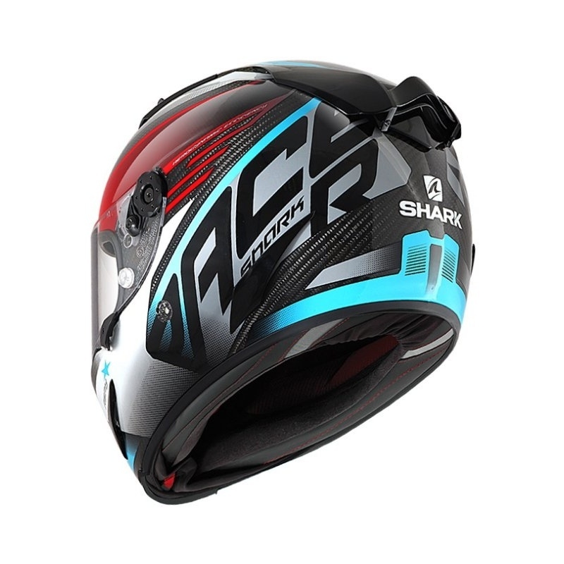 Integralhelm SHARK RACE R-PRO CARBON Aspy grau-blau-rot