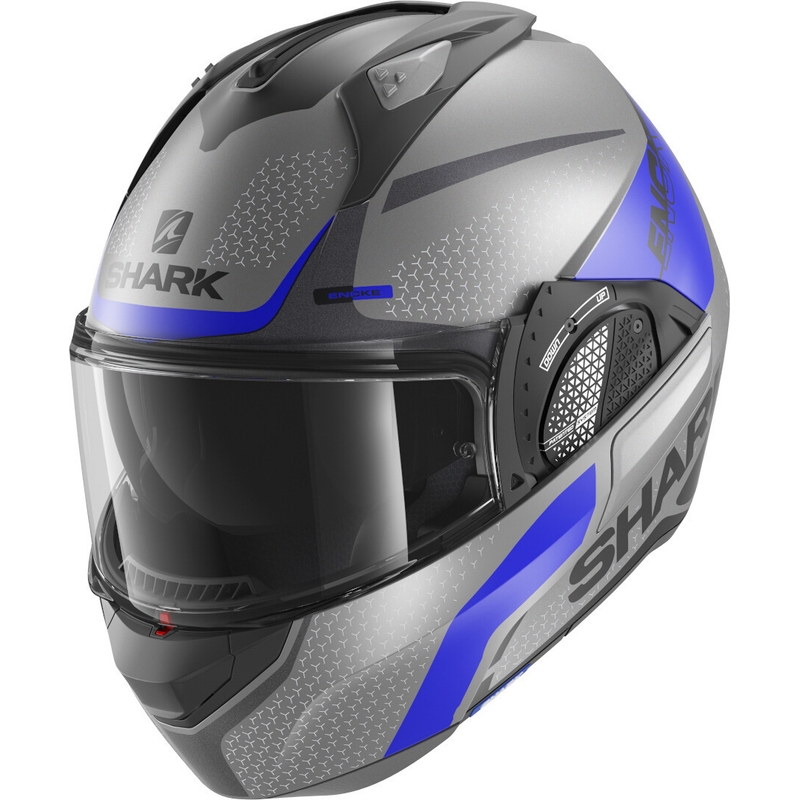 SHARK EVO-GT Encke schwarz-grau-blauer Kipphelm