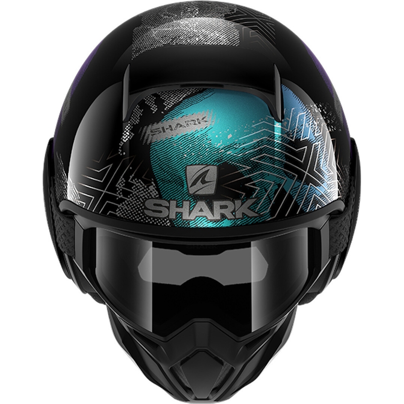 Offener Helm SHARK STREET-DRAK Krull schwarz-grün-lila