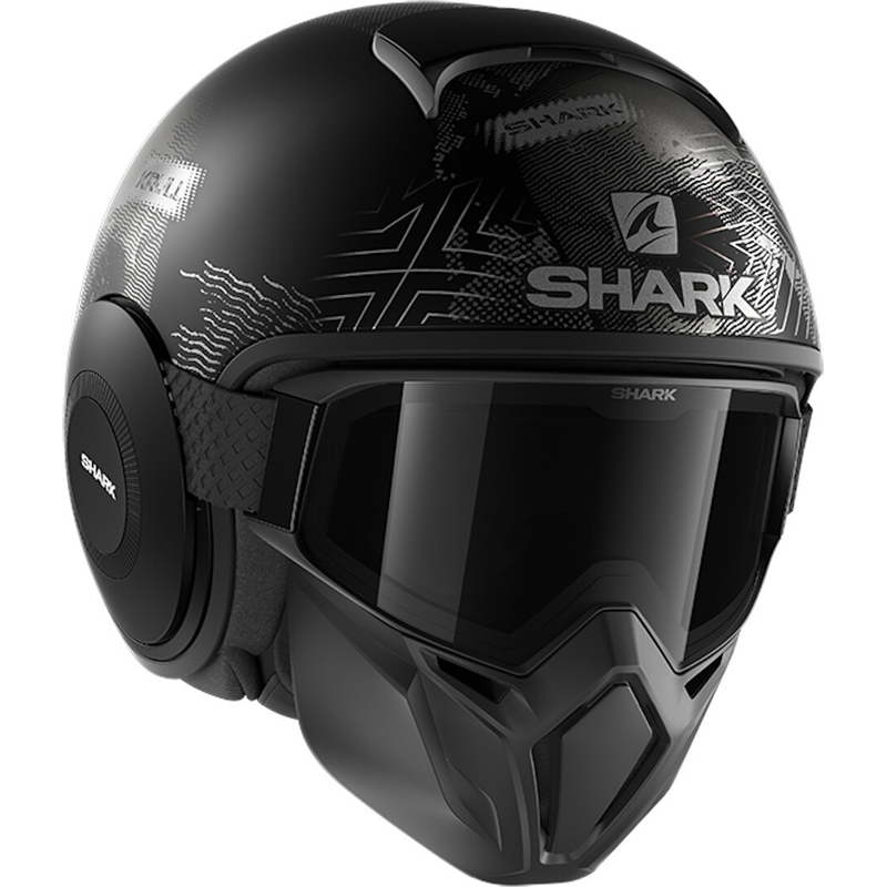 Offener Helm SHARK STREET-DRAK Krull schwarz-grau