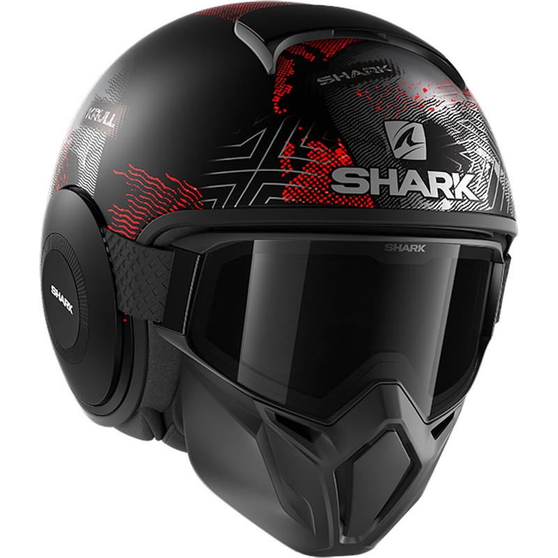 Offener Helm SHARK STREET-DRAK Krull schwarz-rot