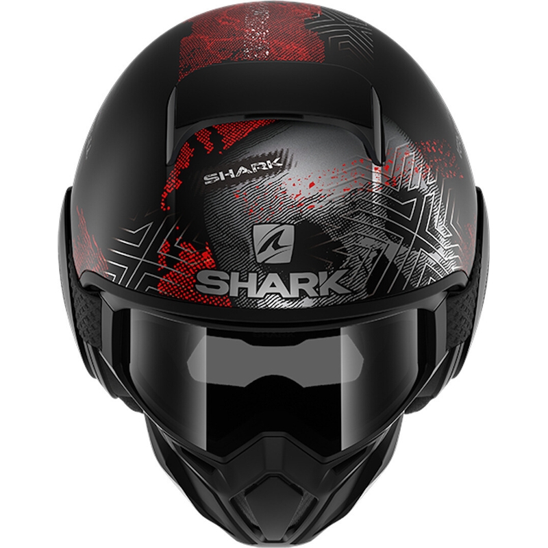 Offener Helm SHARK STREET-DRAK Krull schwarz-rot