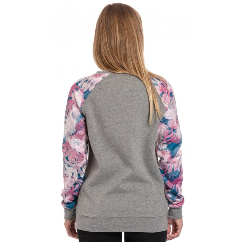 Women's Meatfly Robin Sweatshirt grau-rosa Ausverkauf