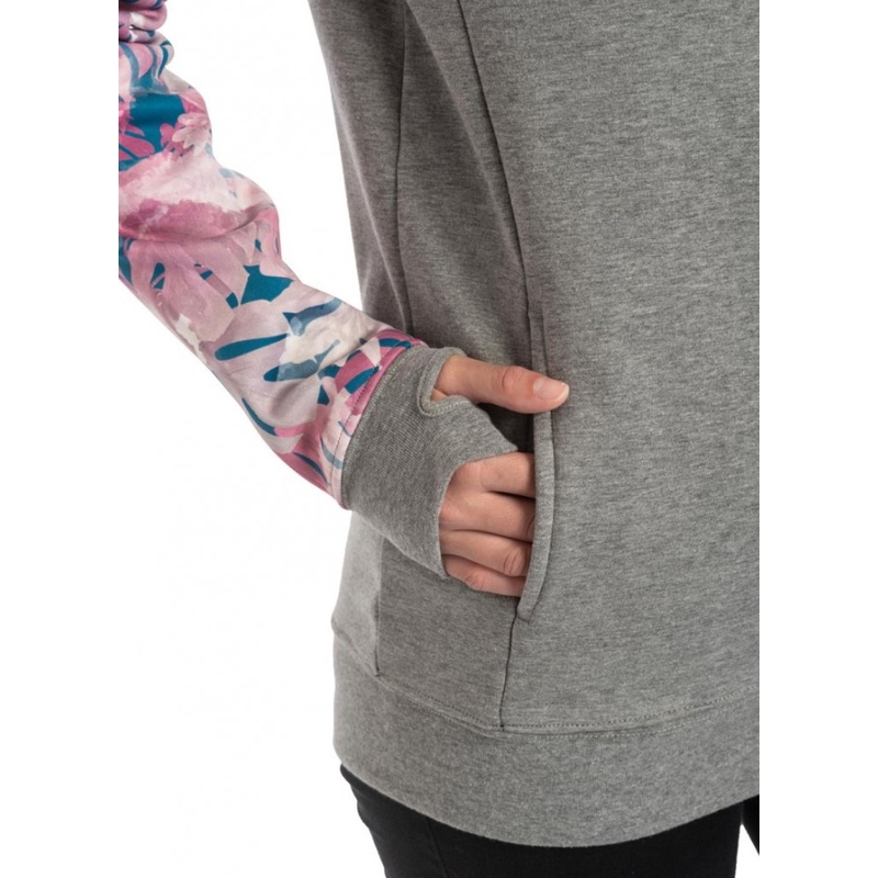 Women's Meatfly Robin Sweatshirt grau-rosa Ausverkauf