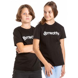 Kinder-T-Shirt Meatfly Bart schwarz Ausverkauf