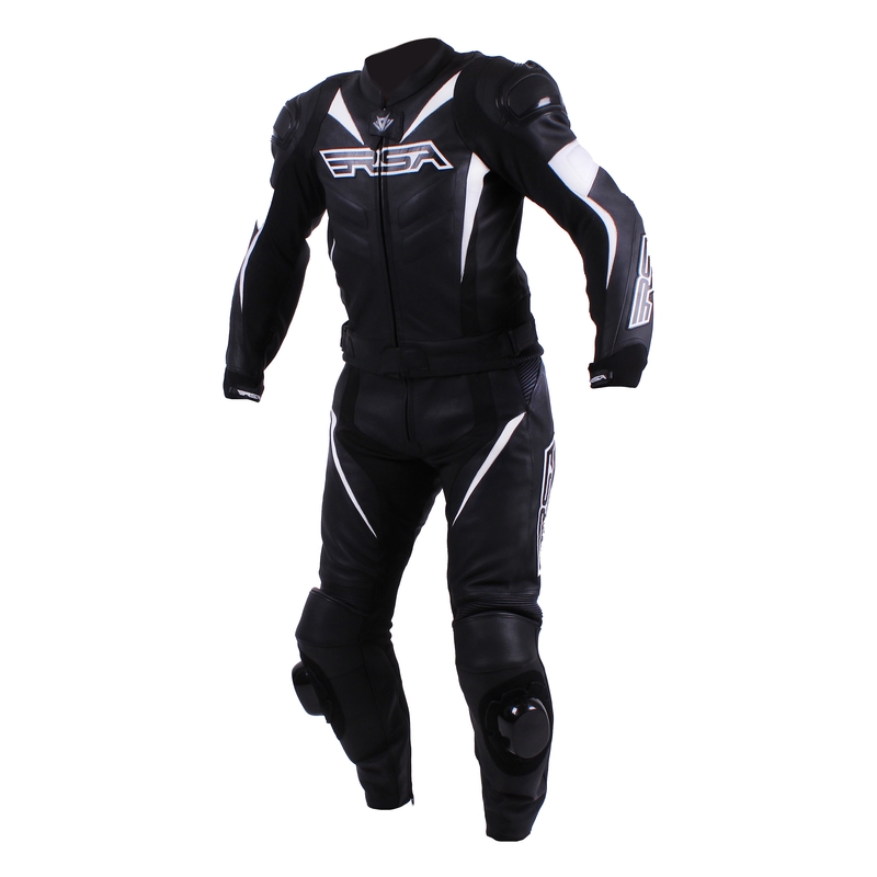 Herren RSA Black Pack Schwarz-Weißer Motorradoverall Ausverkauf