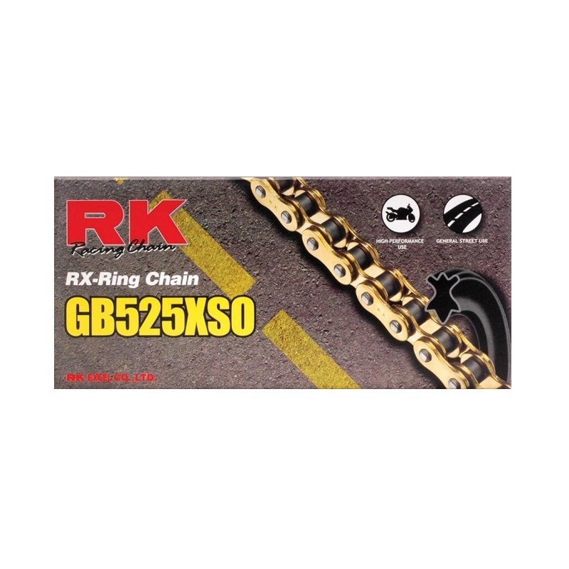 Řetěz RK 525 XSO 116 článků X-kroužky zlatý