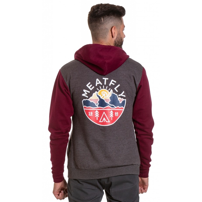 Sweatshirt Meatfly Atrox grau-rot