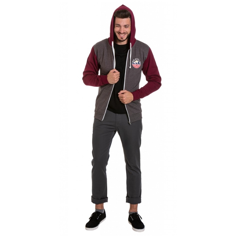 Sweatshirt Meatfly Atrox grau-rot