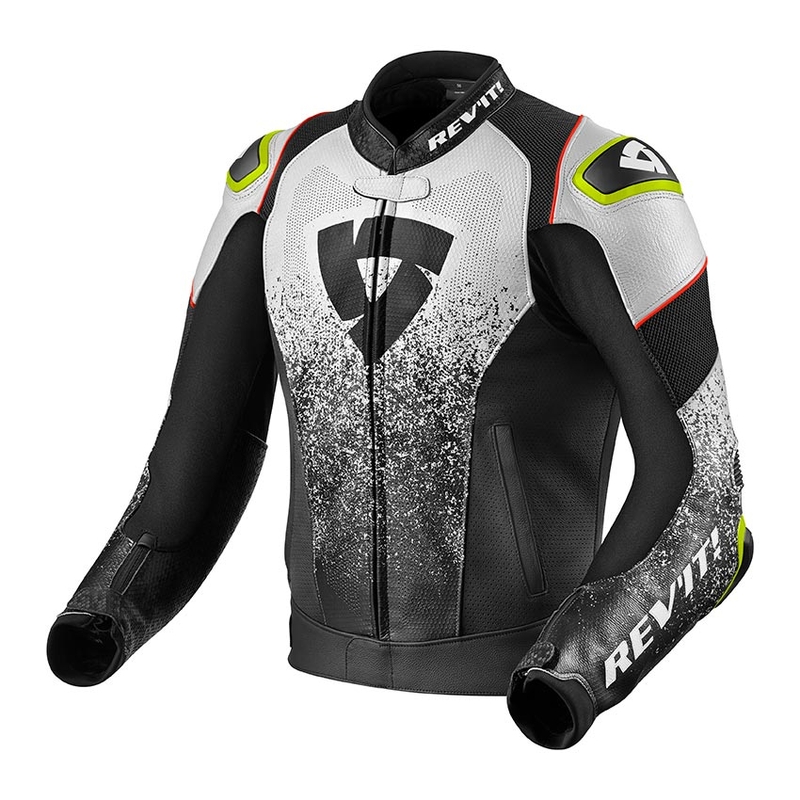 Revit Quantum Air Schwarz und Weiß Motorrad Jacke Ausverkauf