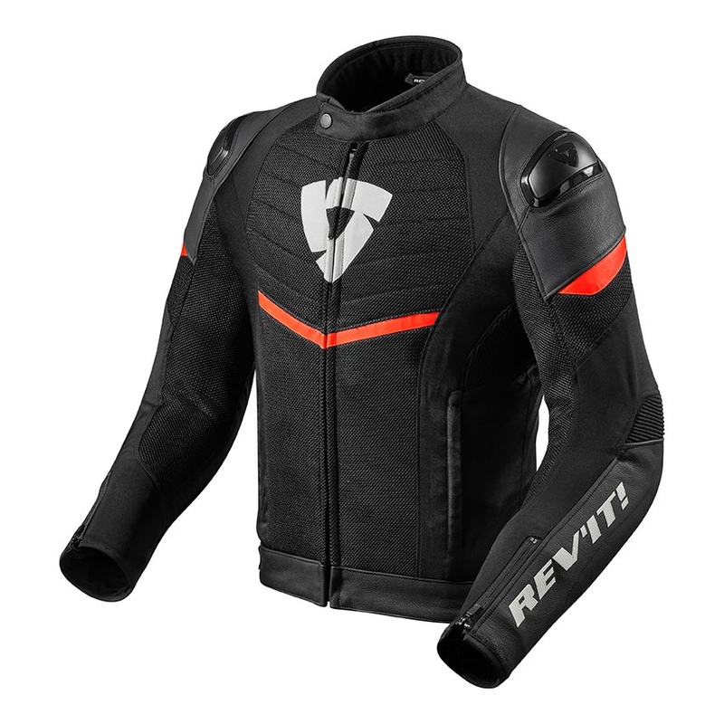 Revit Mantis Schwarz-Neon Rot Motorradjacke Ausverkauf