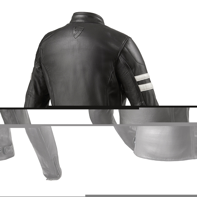 Damen Revit Meridian Schwarz-Weiß Motorradjacke Ausverkauf