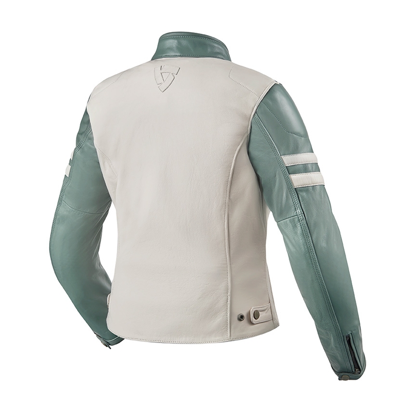 Damen Revit Meridian Motorradjacke Weiß und Grün Ausverkauf